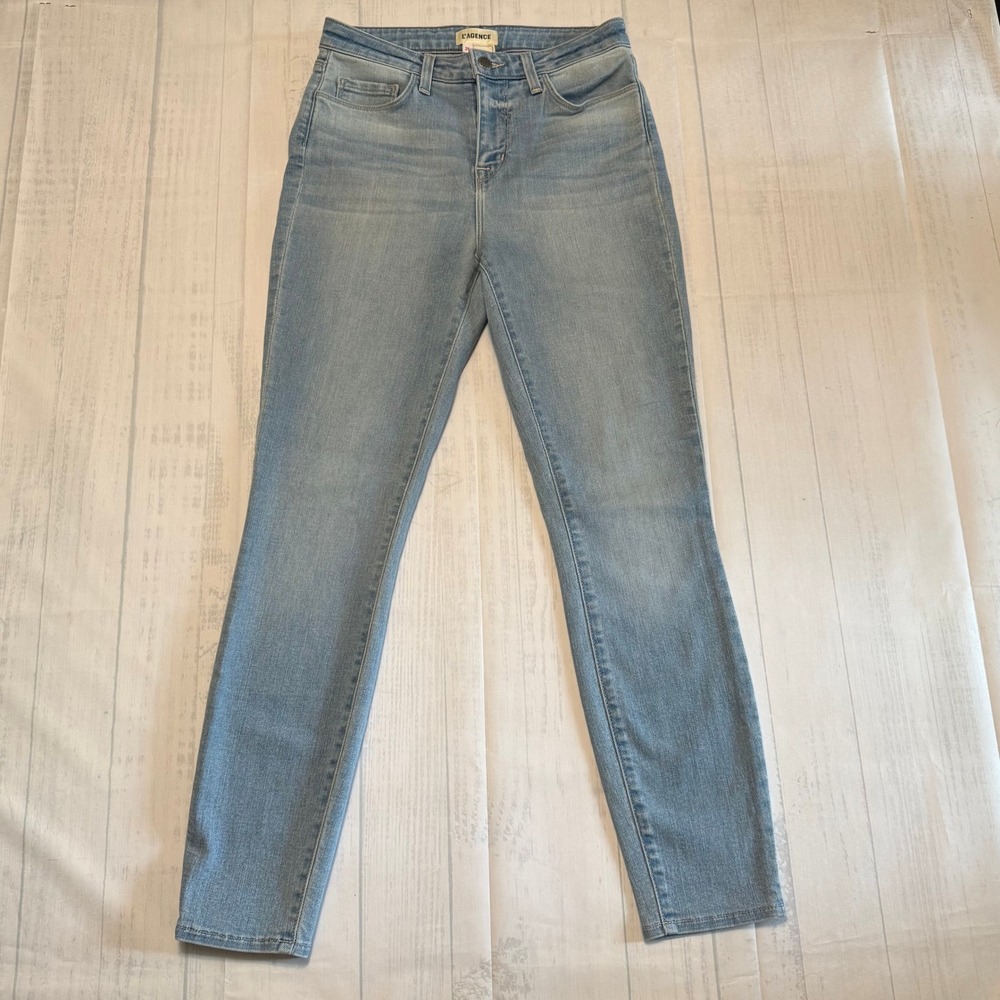 L'AGENCE Women Light Wash High Rise Skinny Jeans Size 26 Blue Denim MARGOT